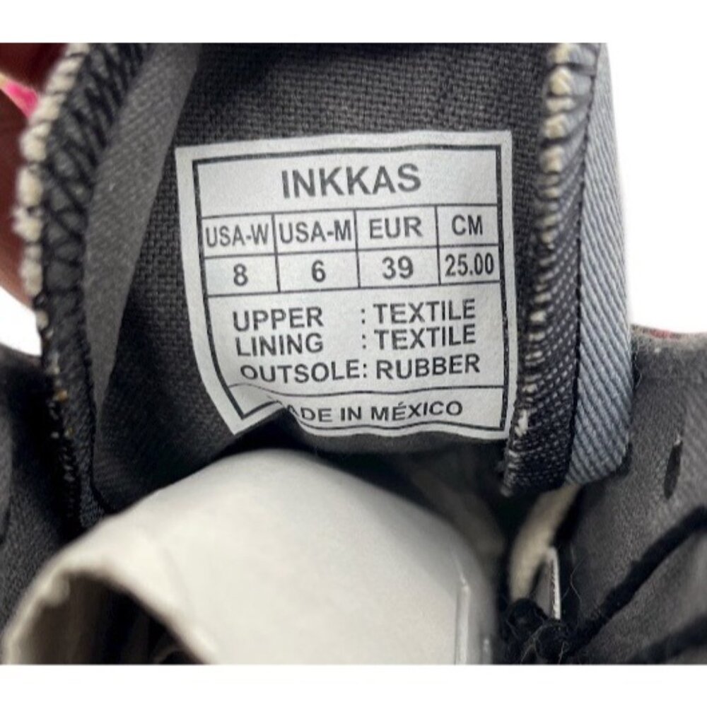 Inkkas Womens Chambray Boho Aztec Canvas Print High Top Sneakers Shoes SZ 8 - Picture 6 of 7